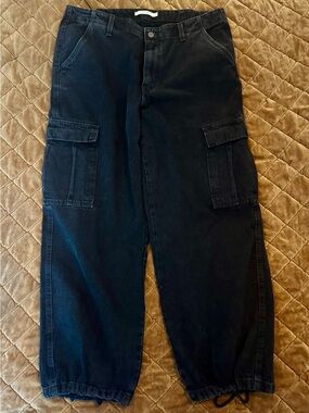 Levi's ‘94 Baggy Black Cargo Jeans with Drawstring Ankles